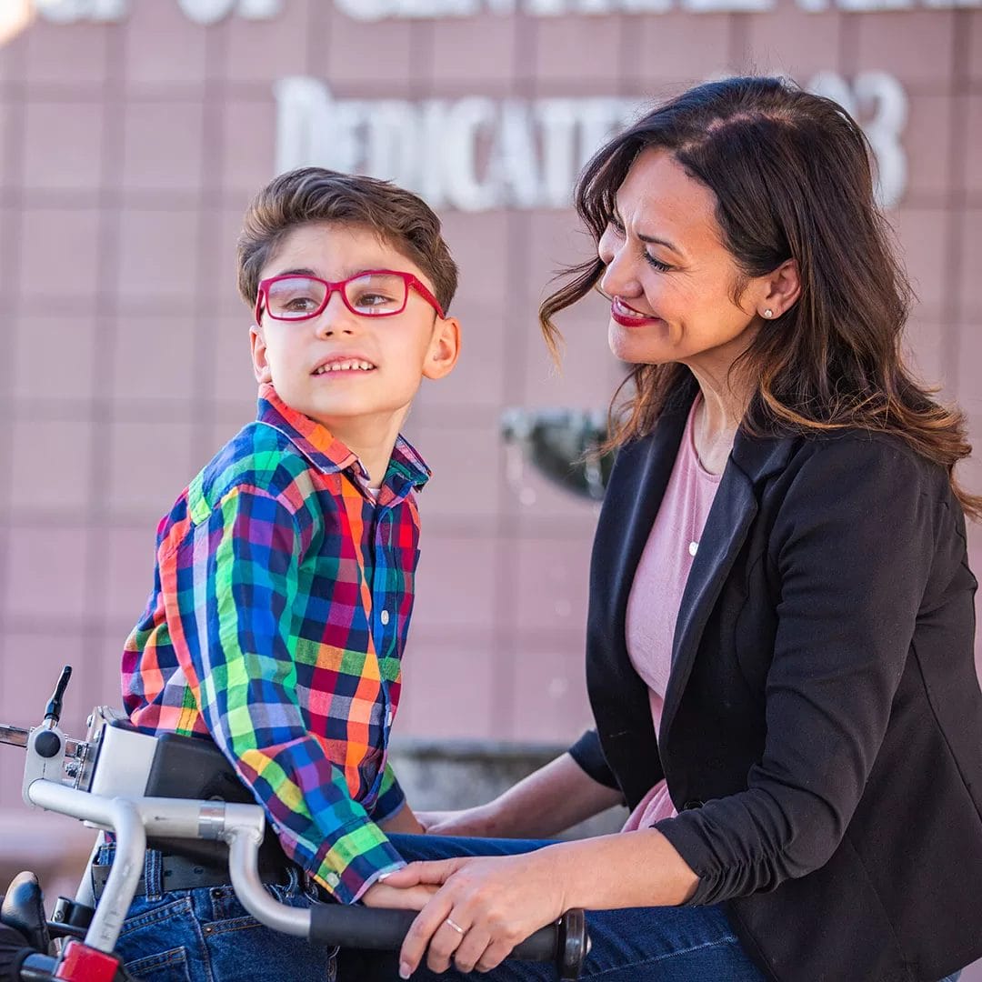 Sebastian at UCP with Mother