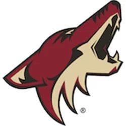 The Arizona Coyotes logo on a white background featuring a pediatric therapy center.